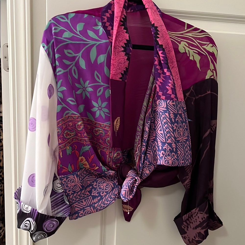 Art silk, colorful Patterned Blouse designer